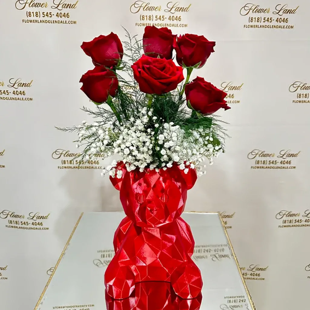 Rose Bear Vase